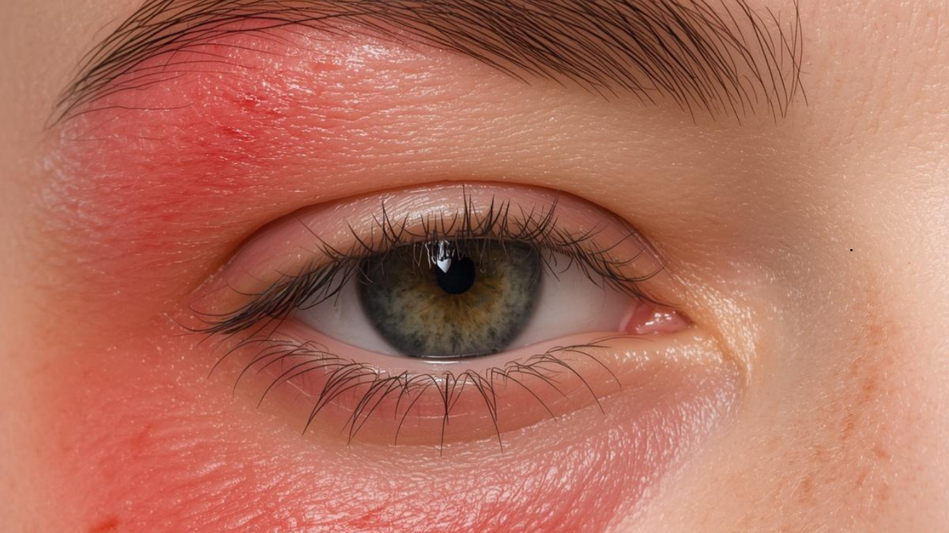 Upper lip threading at beauty salon