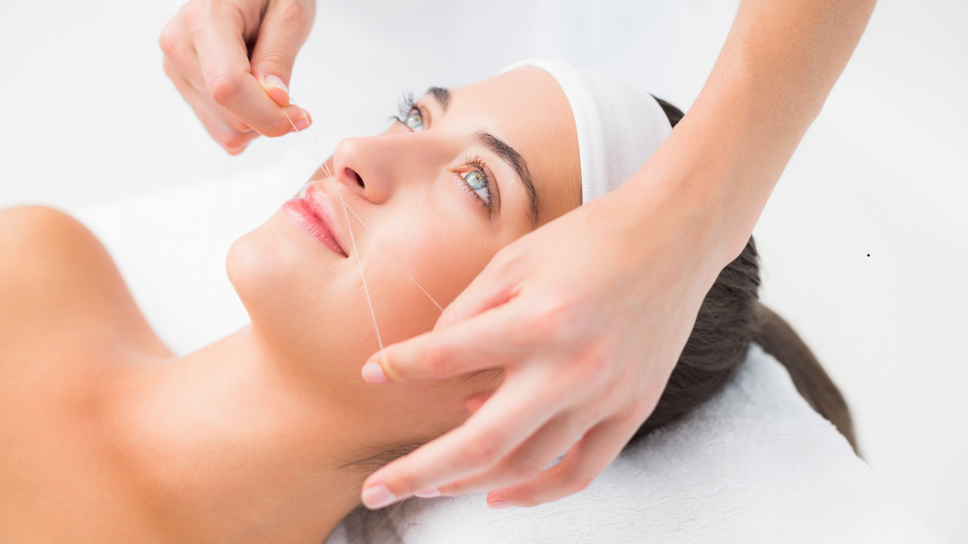 Smooth upper lip threading treatment