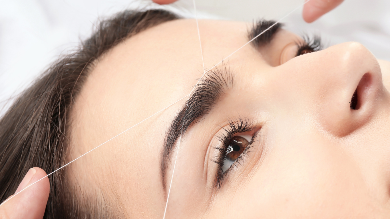 Traditional threading for facial hair removal