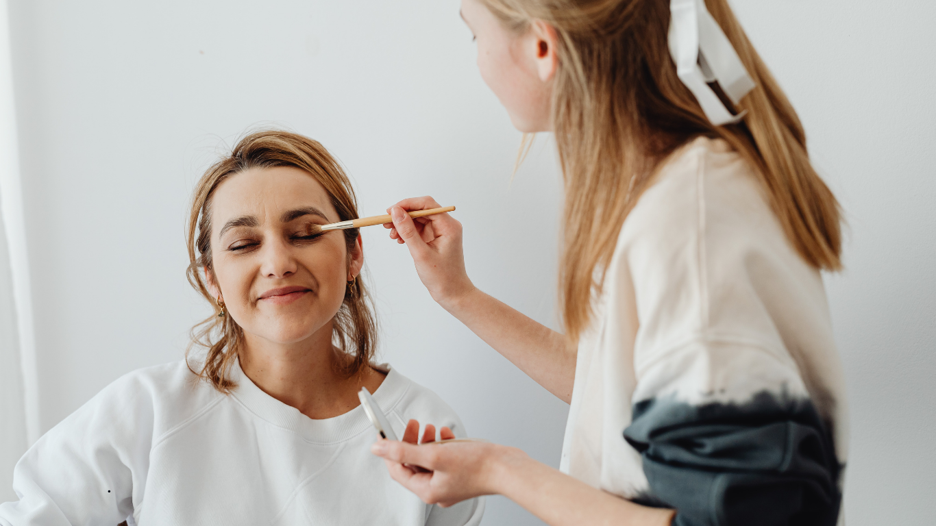 Hair coloring and styling service at beauty salon