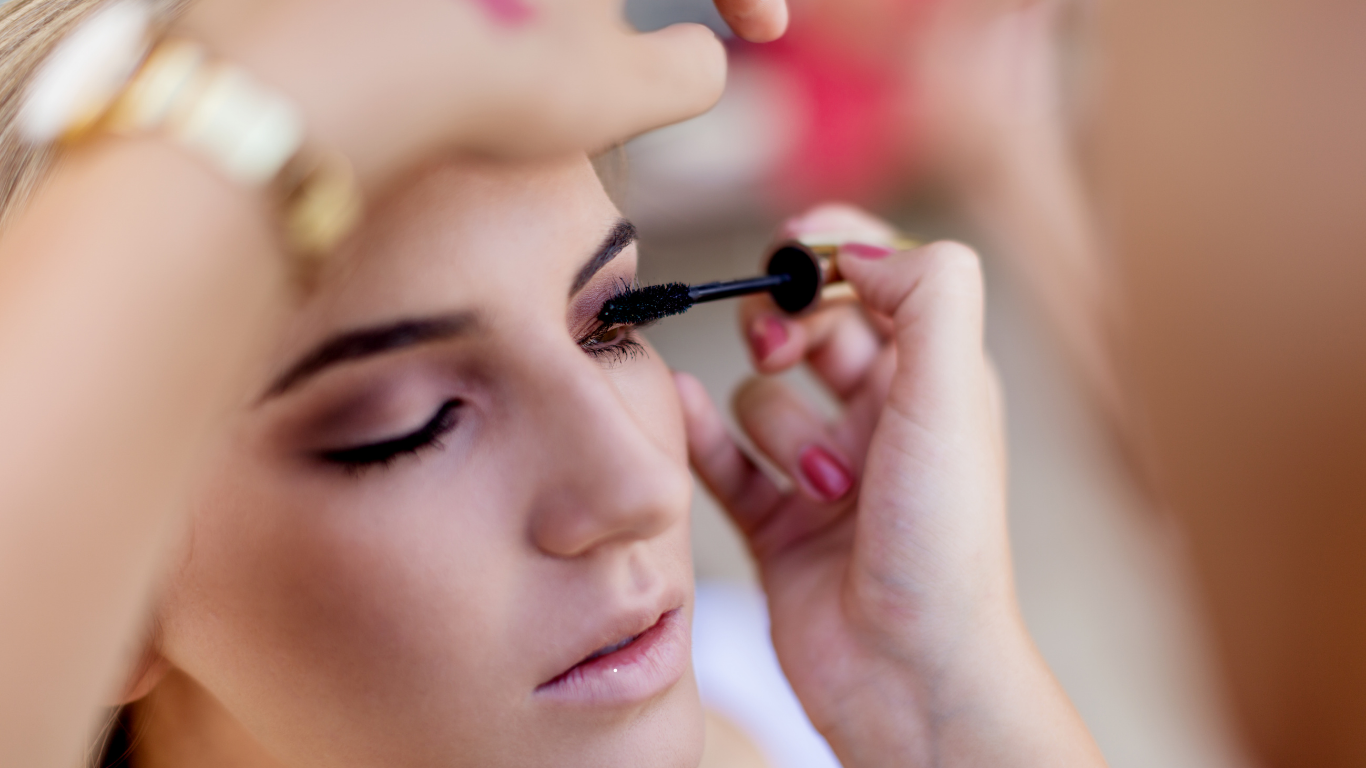 Makeup artist creating professional look at YT Studio